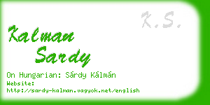 kalman sardy business card
