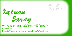 kalman sardy business card